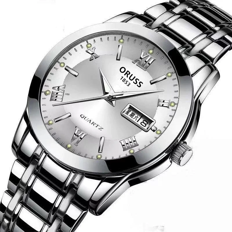 Wholesale Fashion Couple's Automatic Movement Watch Zinc Alloy Case Alloy Strap Round Dial Onion Crown Mineral Strengthened Glass Mirror Waterproof - Image 19