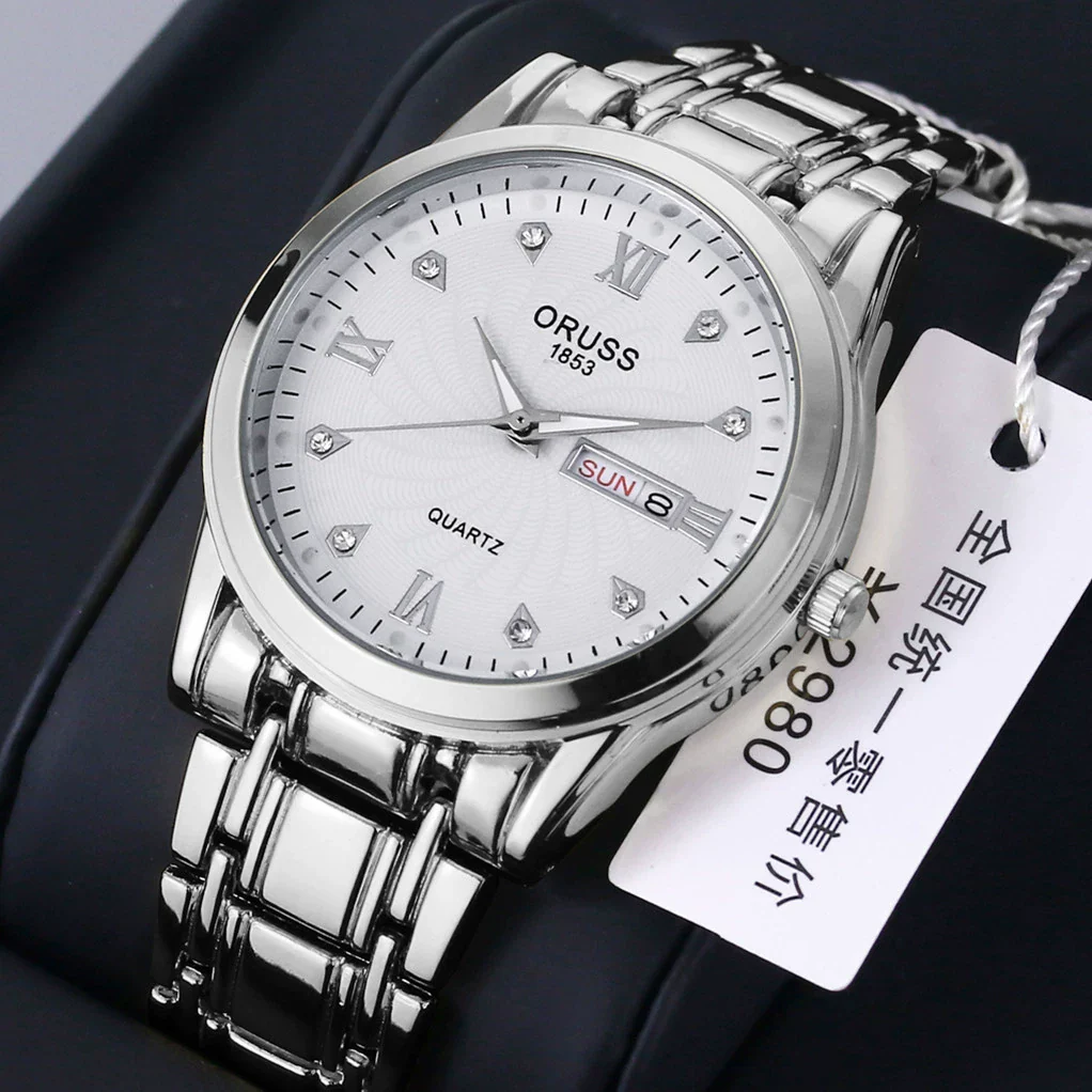 Wholesale Fashion Couple's Automatic Movement Watch Zinc Alloy Case Alloy Strap Round Dial Onion Crown Mineral Strengthened Glass Mirror Waterproof - Image 4