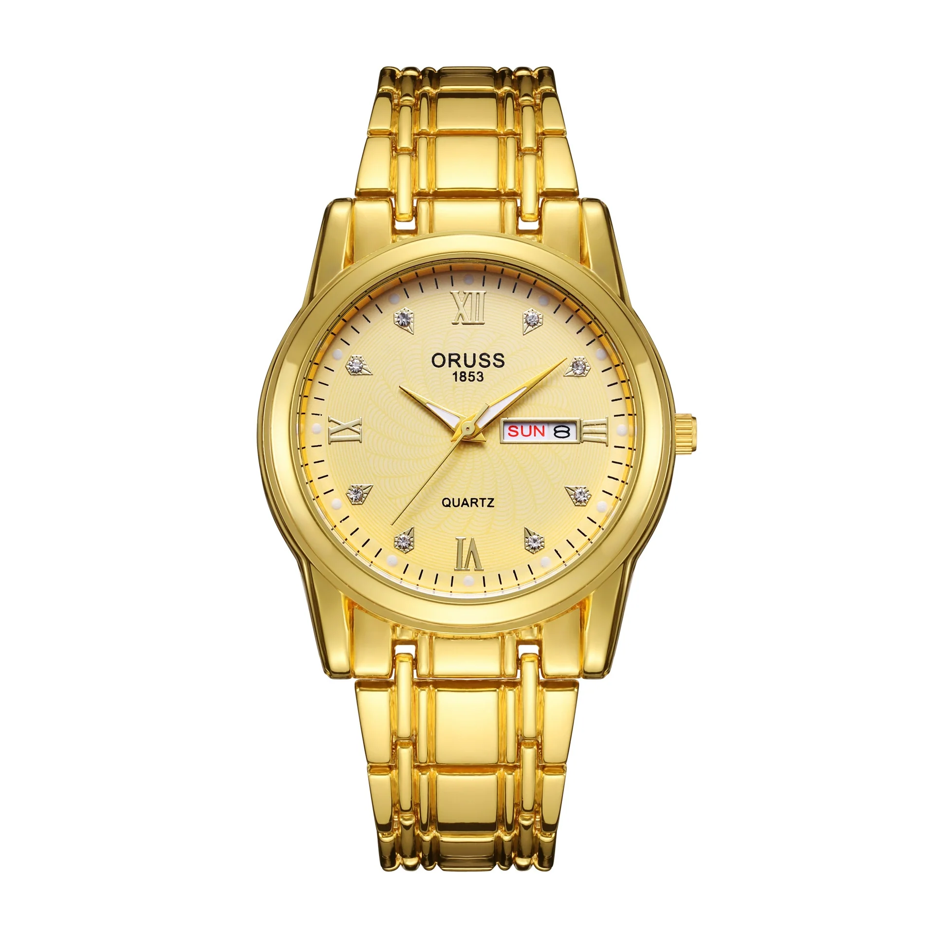 Wholesale Fashion Couple's Automatic Movement Watch Zinc Alloy Case Alloy Strap Round Dial Onion Crown Mineral Strengthened Glass Mirror Waterproof - Image 8