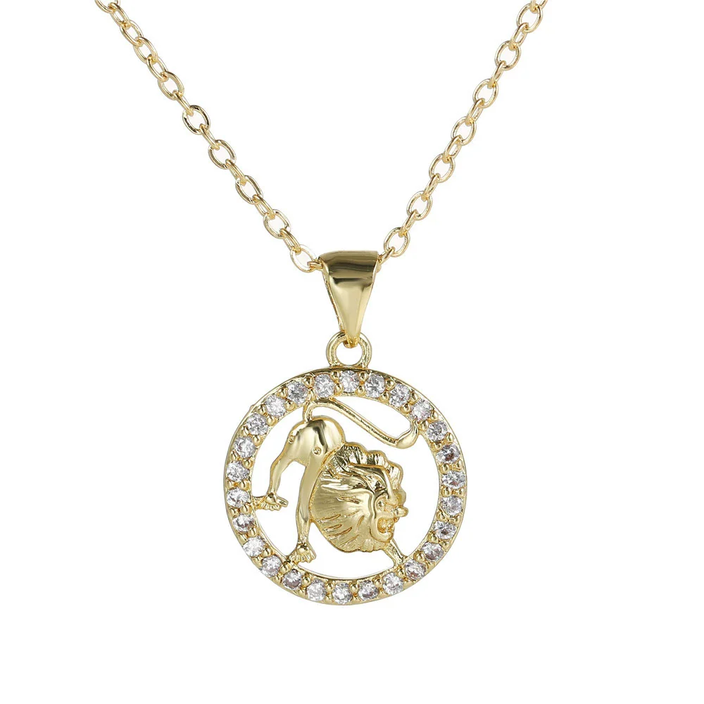 Wholesale Fashion Creative Copper Alloy Inlaid Zircon Constellation Geometric Pendant Ochain Necklace For Women - Image 10