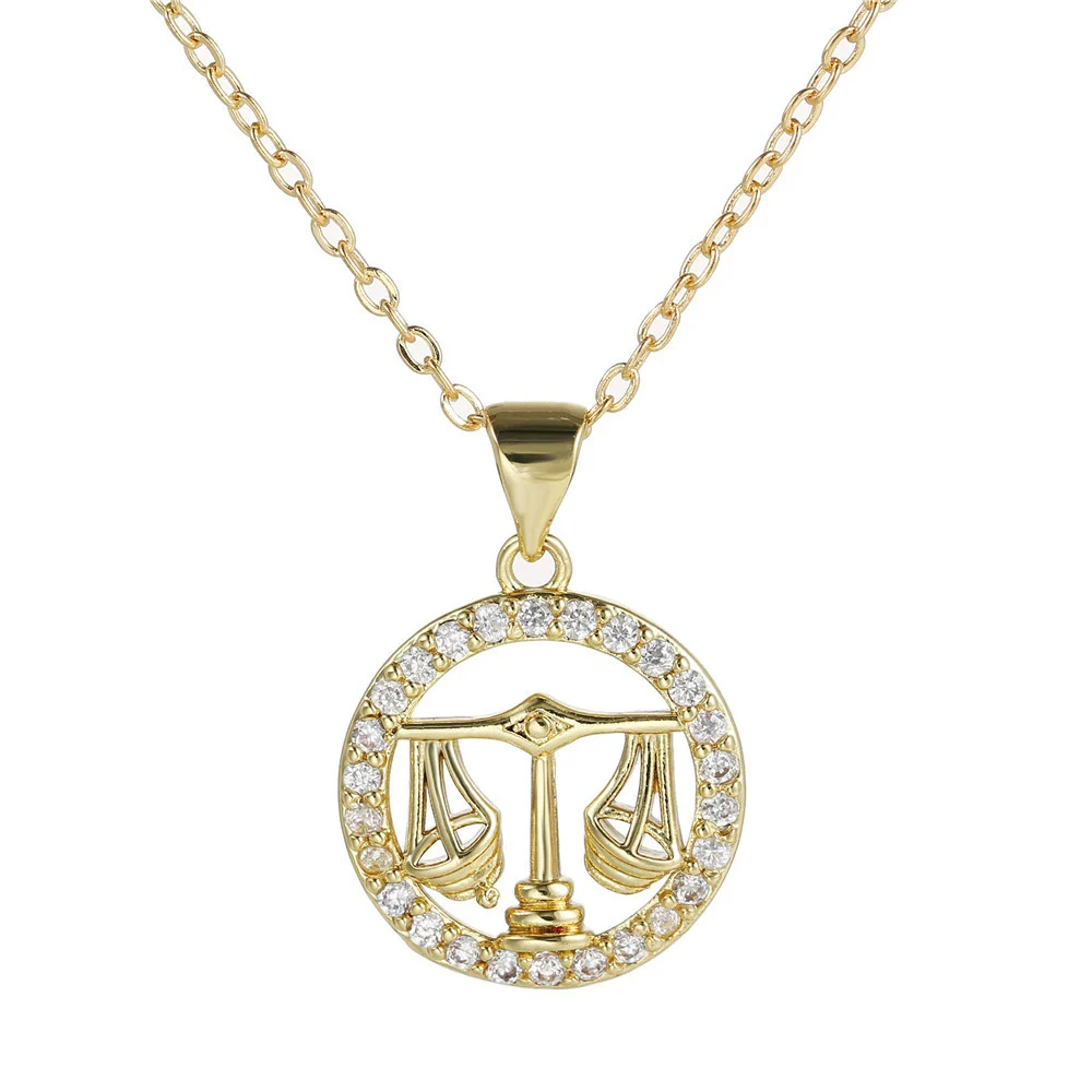 Wholesale Fashion Creative Copper Alloy Inlaid Zircon Constellation Geometric Pendant Ochain Necklace For Women - Image 12