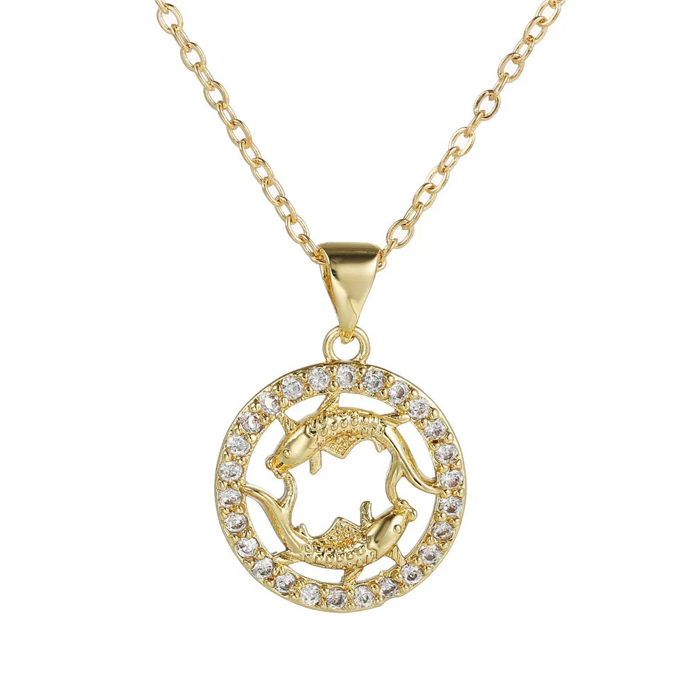 Wholesale Fashion Creative Copper Alloy Inlaid Zircon Constellation Geometric Pendant Ochain Necklace For Women - Image 17