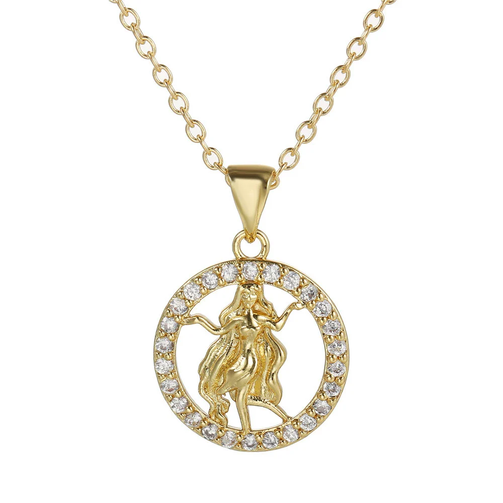 Wholesale Fashion Creative Copper Alloy Inlaid Zircon Constellation Geometric Pendant Ochain Necklace For Women - Image 4