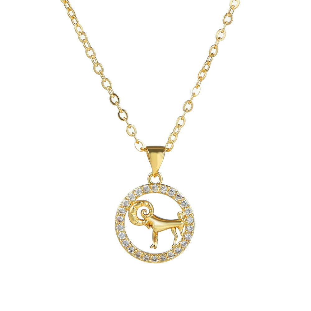 Wholesale Fashion Creative Copper Alloy Inlaid Zircon Constellation Geometric Pendant Ochain Necklace For Women - Image 6