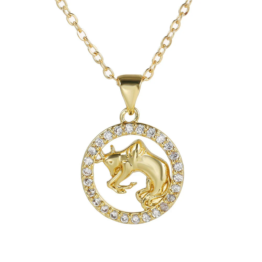 Wholesale Fashion Creative Copper Alloy Inlaid Zircon Constellation Geometric Pendant Ochain Necklace For Women - Image 7