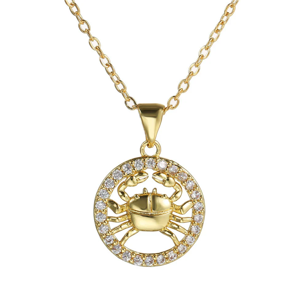 Wholesale Fashion Creative Copper Alloy Inlaid Zircon Constellation Geometric Pendant Ochain Necklace For Women - Image 9