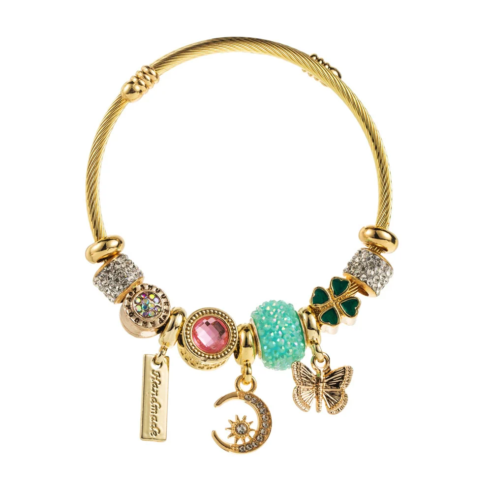 Wholesale Fashion Diamond Insect Pattern Alloy Diy Beaded Adjustable Couple Bracelets For Women - Image 9