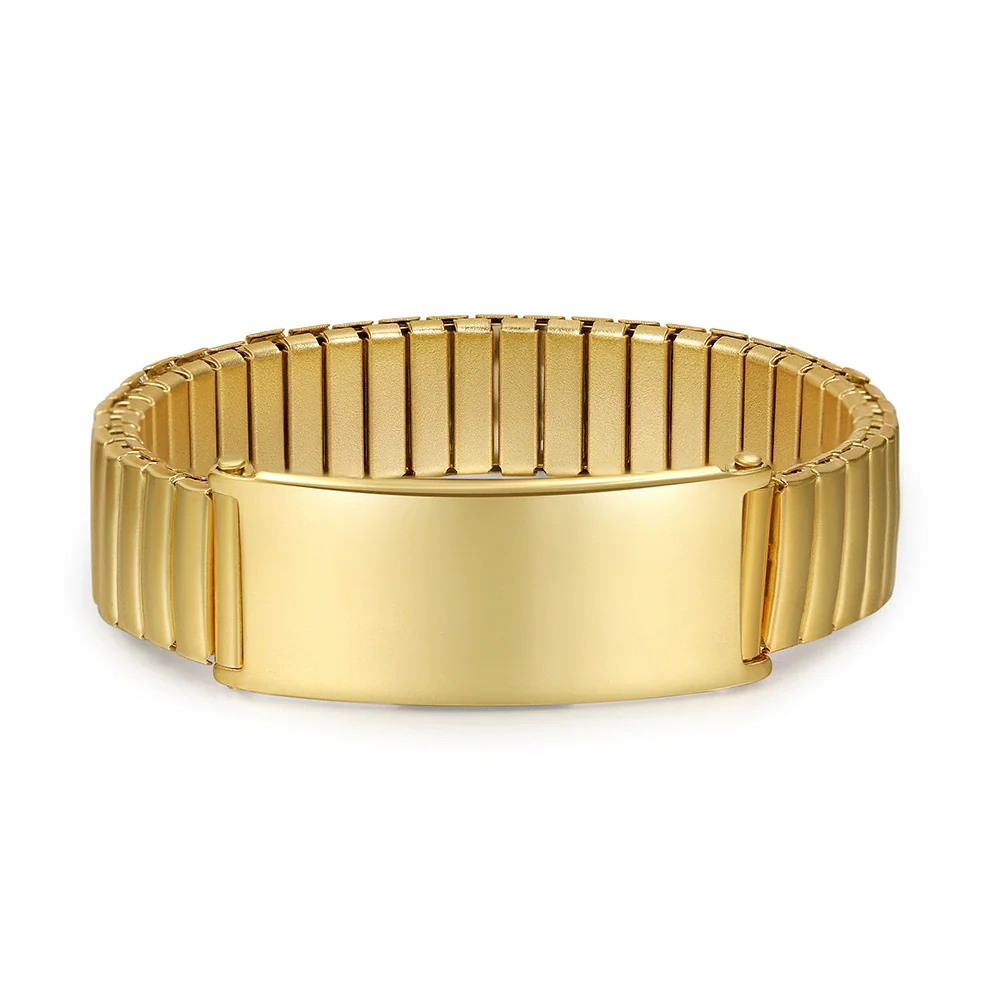 Wholesale Fashion Elastic Titanium Steel Bracelet With Geometric Style And Electroplating Design Unisex