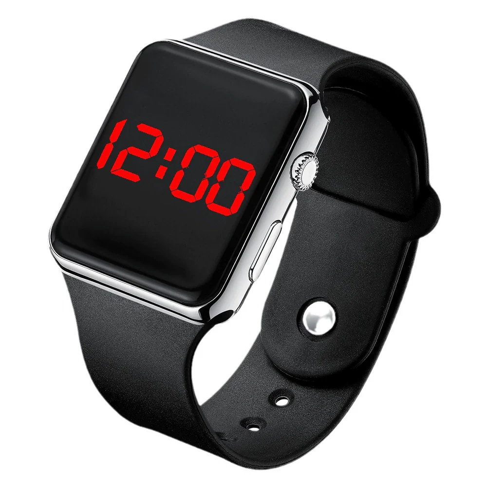 Wholesale Fashion Electronic Watch Square Shape Pu Strap Plastic Case Geometric Style - Image 5