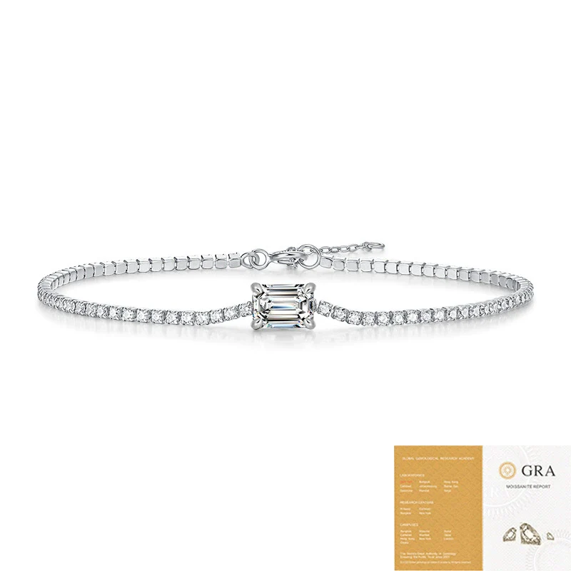 Wholesale Fashion Elegant S925 Silver Moissanite Geometric Aurora Inlay Bracelet For Women - Image 4