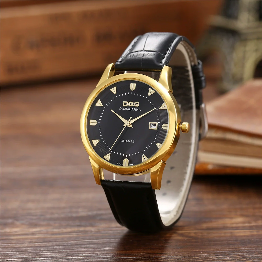 Wholesale Fashion Exquisite Trend Calendar Watch With Imitation Leather Strap And Alloy Case For Men And Women Leisure Style Round Dial