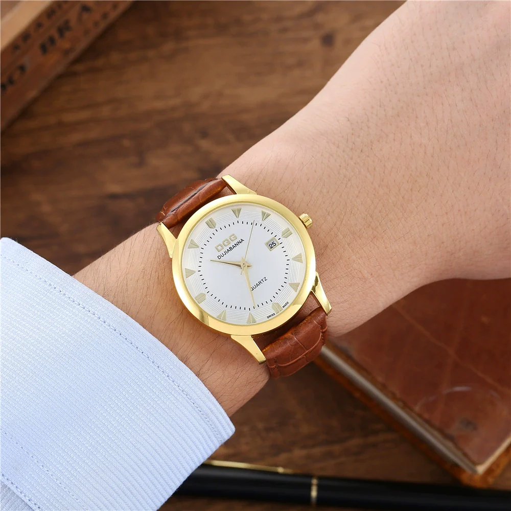 Wholesale Fashion Exquisite Trend Calendar Watch With Imitation Leather Strap And Alloy Case For Men And Women Leisure Style Round Dial - Image 2