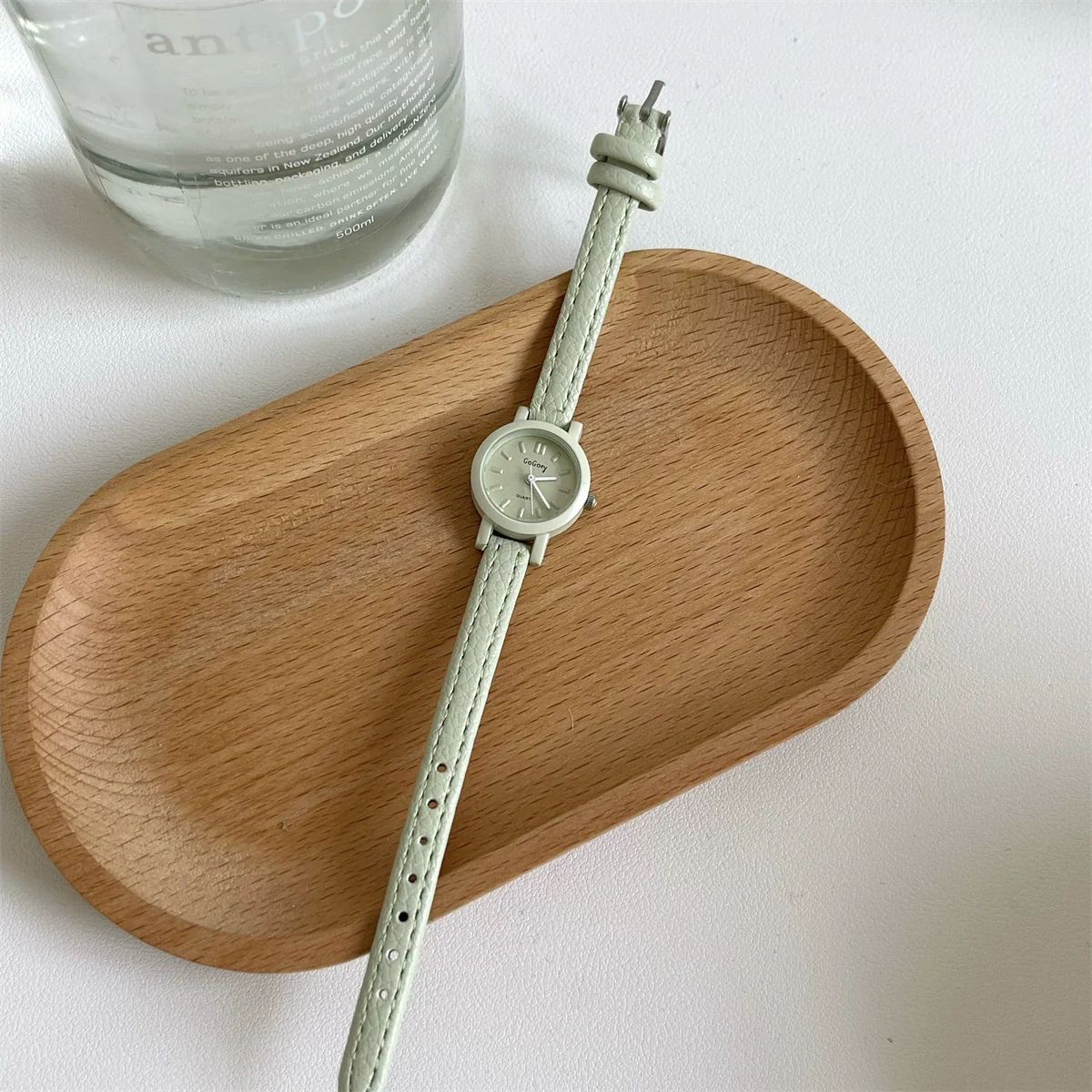 Wholesale Fashion Female Student Mini Dial Round Quartz Watch With Alloy Case And Pu Strap In Rose Red Candy Color - Image 8