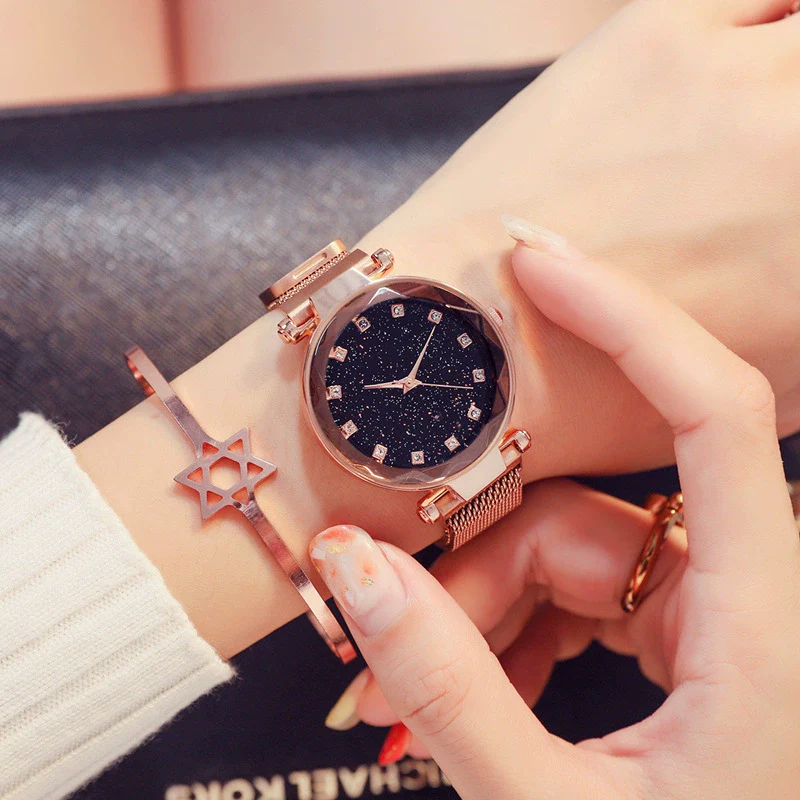 Wholesale Fashion Female Student Round Dial Alloy Case Stainless Steel Strap Star Pattern Watch - Image 10