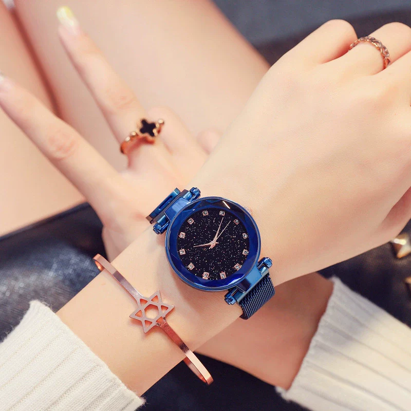 Wholesale Fashion Female Student Round Dial Alloy Case Stainless Steel Strap Star Pattern Watch - Image 12