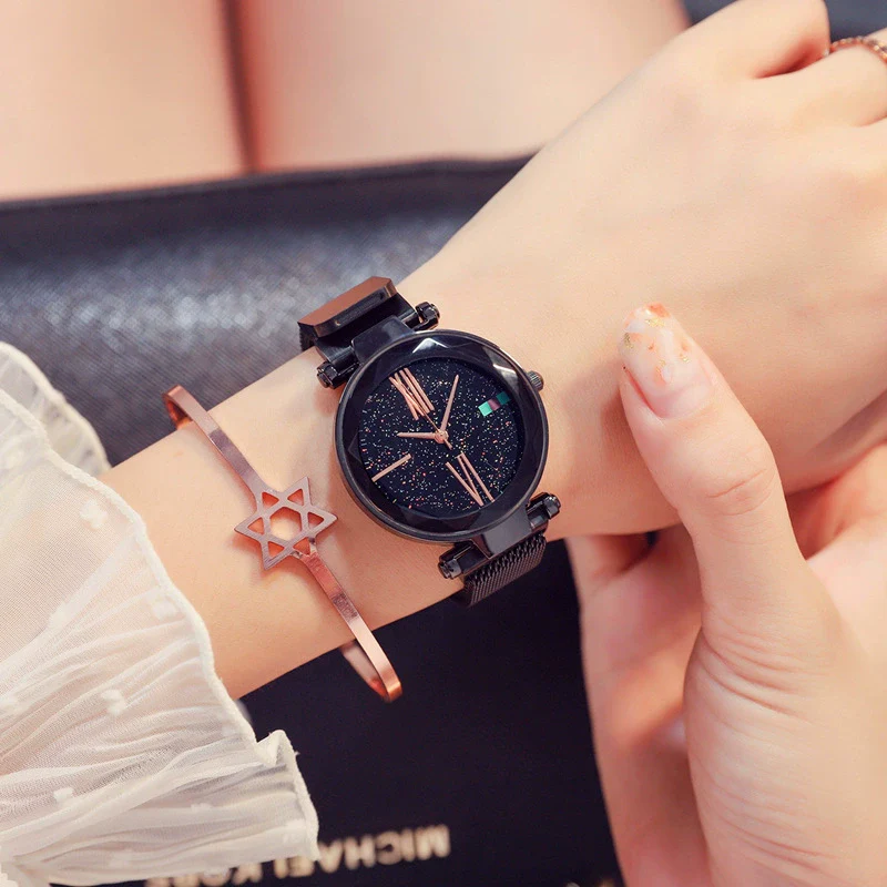 Wholesale Fashion Female Student Round Dial Alloy Case Stainless Steel Strap Star Pattern Watch - Image 13