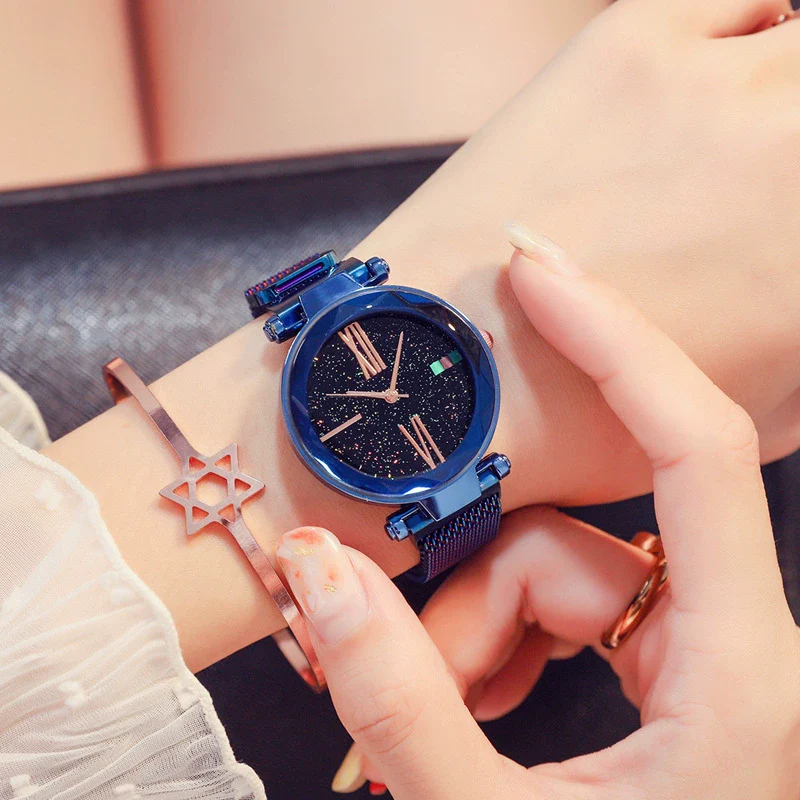 Wholesale Fashion Female Student Round Dial Alloy Case Stainless Steel Strap Star Pattern Watch - Image 15