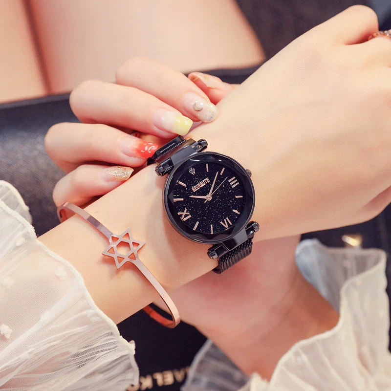 Wholesale Fashion Female Student Round Dial Alloy Case Stainless Steel Strap Star Pattern Watch - Image 16