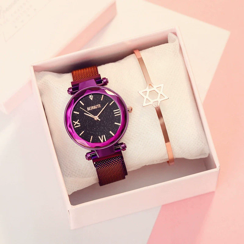 Wholesale Fashion Female Student Round Dial Alloy Case Stainless Steel Strap Star Pattern Watch - Image 17