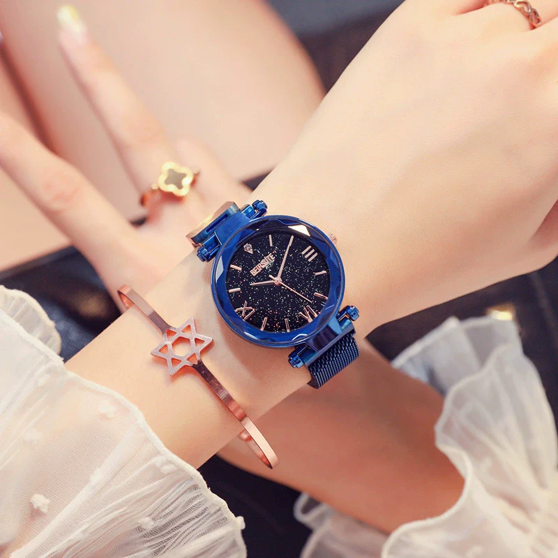 Wholesale Fashion Female Student Round Dial Alloy Case Stainless Steel Strap Star Pattern Watch - Image 18