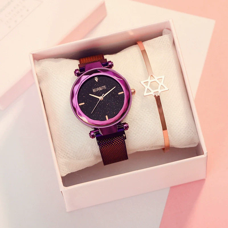 Wholesale Fashion Female Student Round Dial Alloy Case Stainless Steel Strap Star Pattern Watch - Image 7