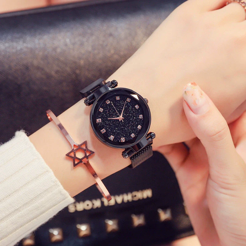Wholesale Fashion Female Student Round Dial Alloy Case Stainless Steel Strap Star Pattern Watch - Image 9