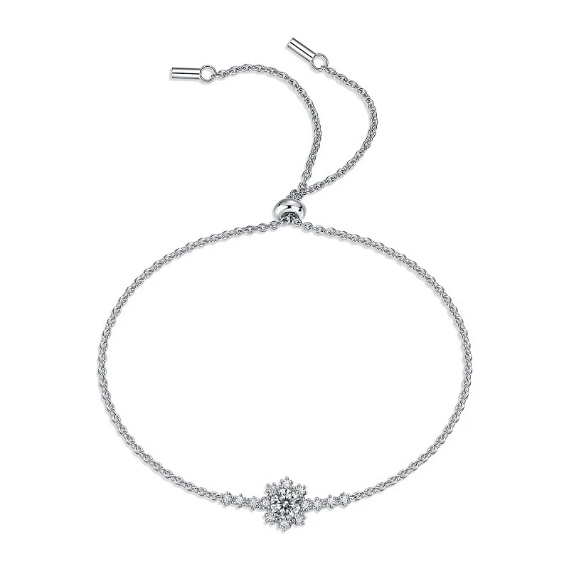 Wholesale Fashion Geometric 925 Silver Moissanite Inlay Bracelet - Image 3