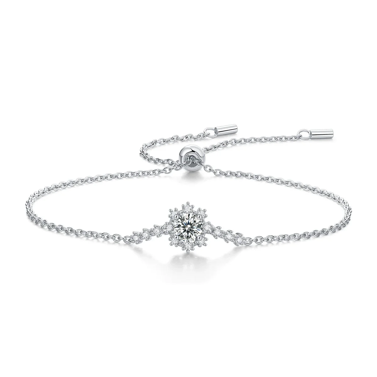 Wholesale Fashion Geometric 925 Silver Moissanite Inlay Bracelet - Image 4