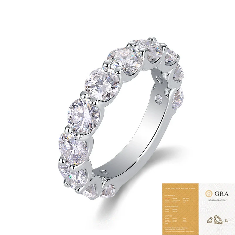 Wholesale Fashion Geometric Moissanite Inlaid 925 Silver Ring - Image 5