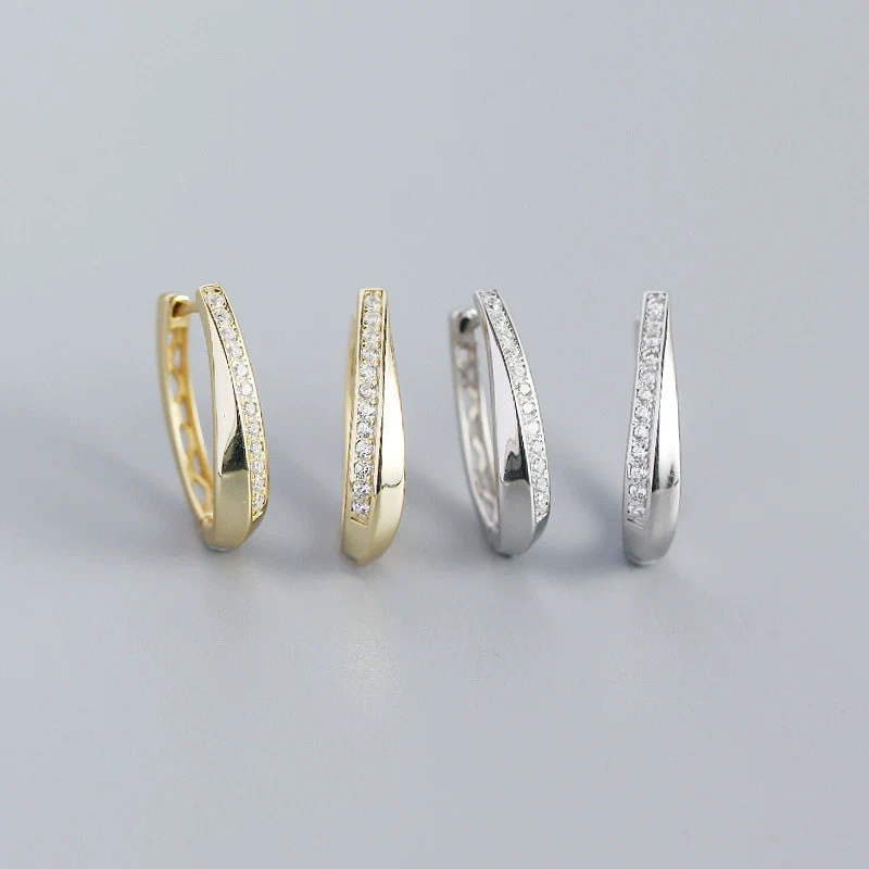 Wholesale Fashion Geometric S925 Sterling Silver Electroplated Wind Earrings For Women