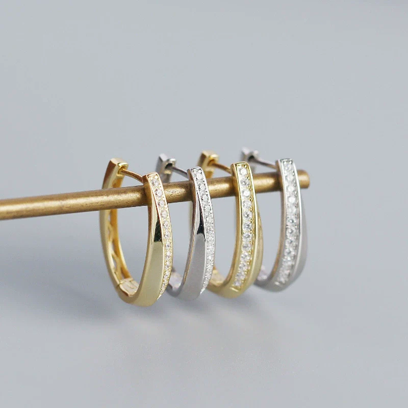 Wholesale Fashion Geometric S925 Sterling Silver Electroplated Wind Earrings For Women - Image 2