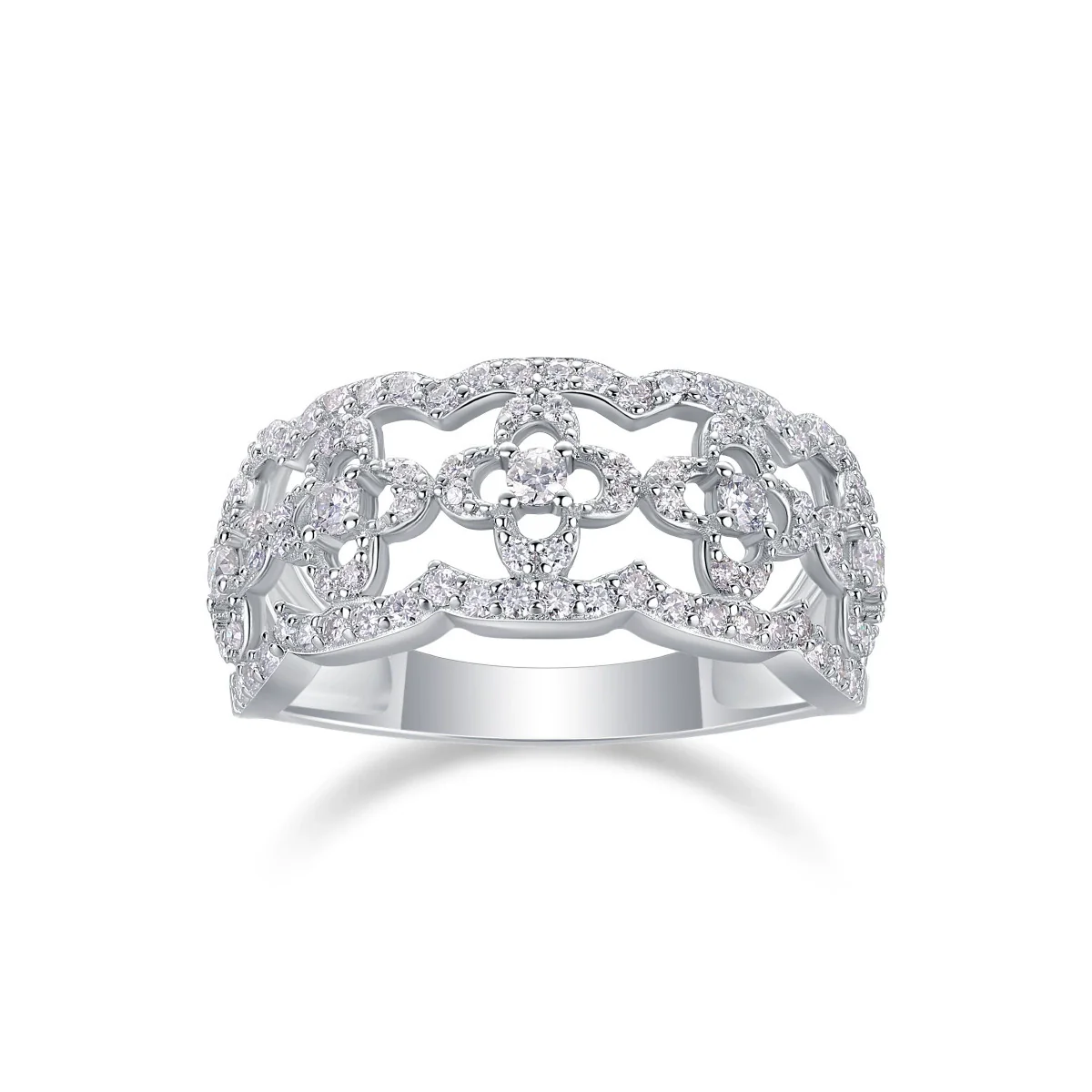 Wholesale Fashion Geometric Silver 925 S925 Silver Ring Set With Diamonds For Women - Image 4