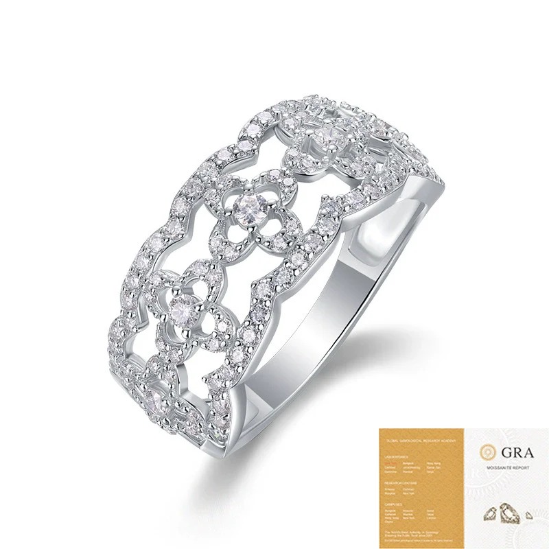 Wholesale Fashion Geometric Silver 925 S925 Silver Ring Set With Diamonds For Women - Image 5