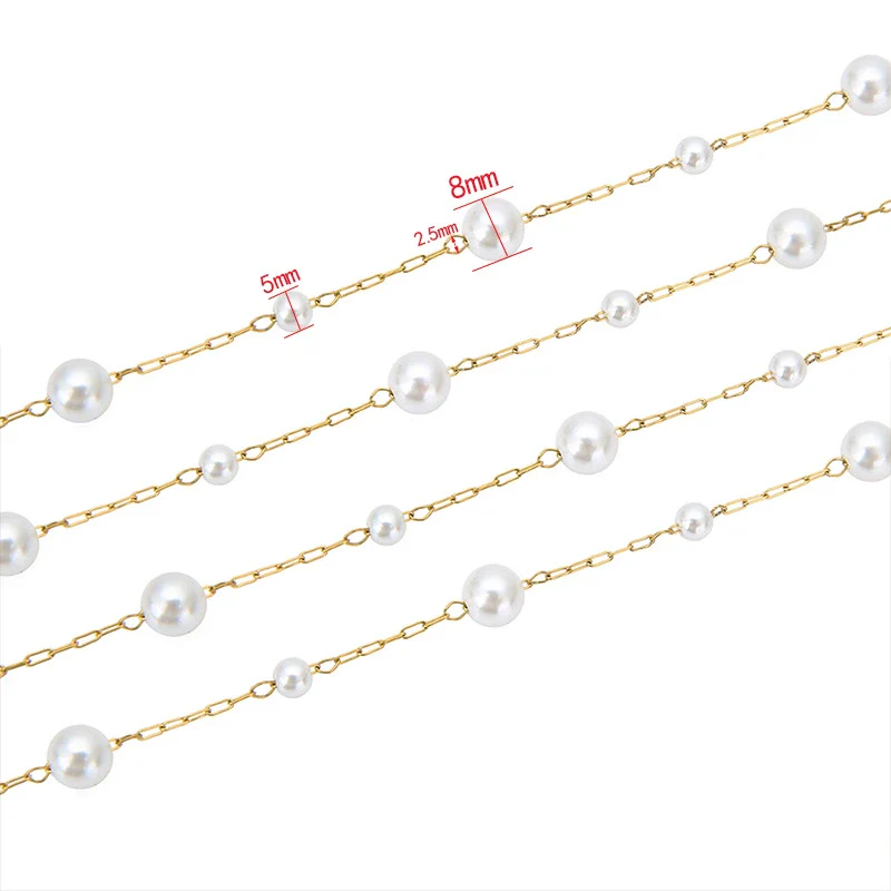 Wholesale Fashion Handmade Imitation Pearl Stainless Steel Necklace Chain With Electroplating - Image 2