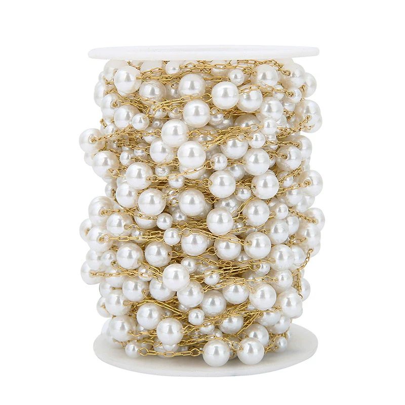 Wholesale Fashion Handmade Imitation Pearl Stainless Steel Necklace Chain With Electroplating - Image 4