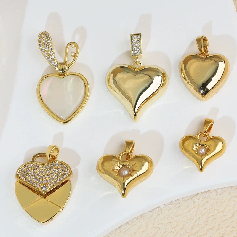 Wholesale Fashion Heart Shape Copper Jewelry Pendant With Electroplating For Women