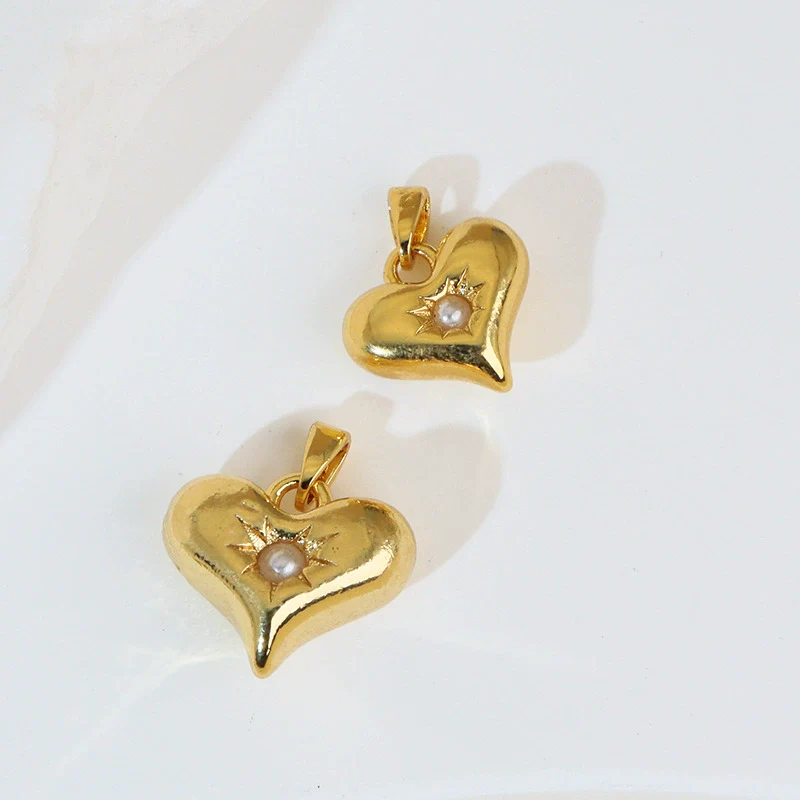 Wholesale Fashion Heart Shape Copper Jewelry Pendant With Electroplating For Women - Image 2