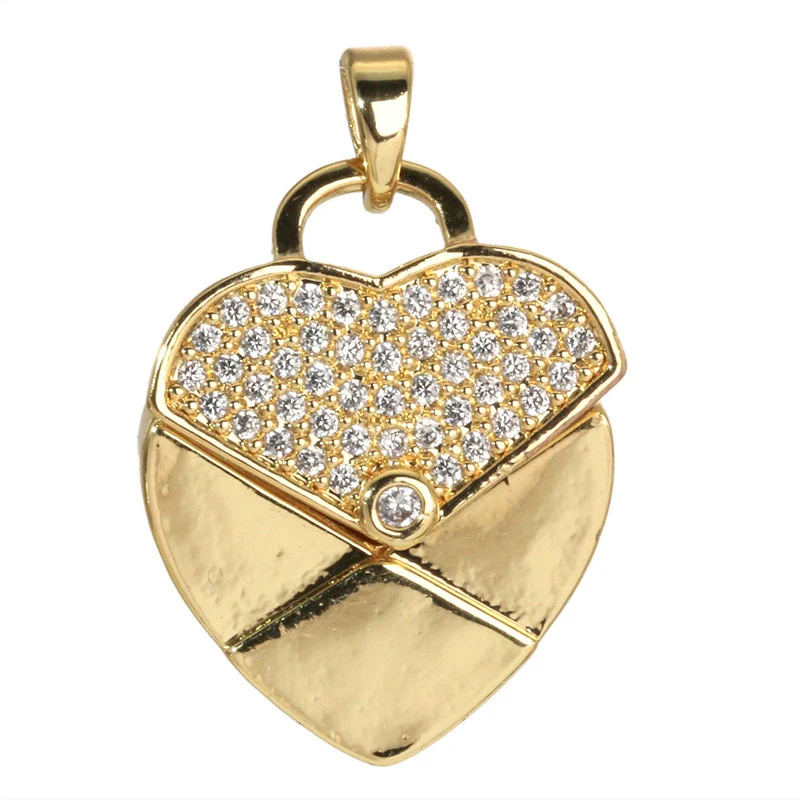 Wholesale Fashion Heart Shape Copper Jewelry Pendant With Electroplating For Women - Image 5
