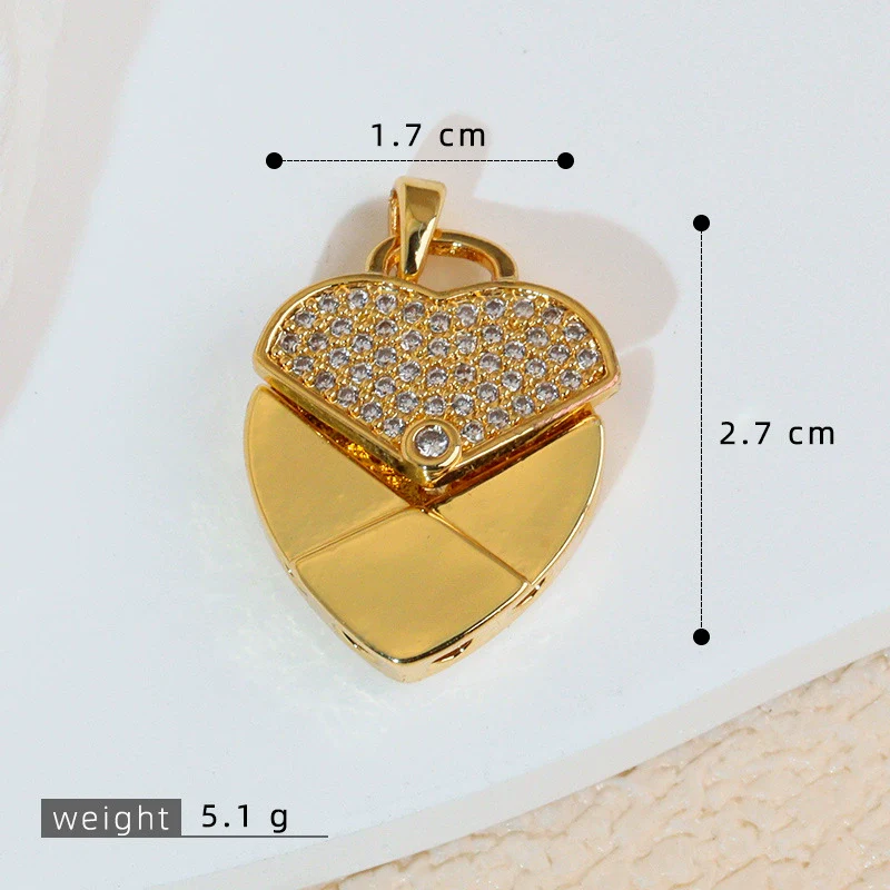 Wholesale Fashion Heart Shape Copper Jewelry Pendant With Electroplating For Women - Image 6