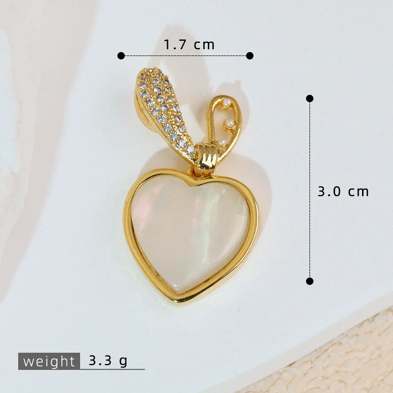 Wholesale Fashion Heart Shape Copper Jewelry Pendant With Electroplating For Women - Image 7