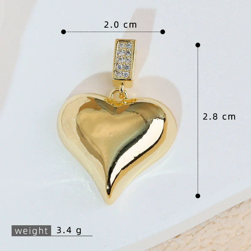 Wholesale Fashion Heart Shape Copper Jewelry Pendant With Electroplating For Women - Image 8