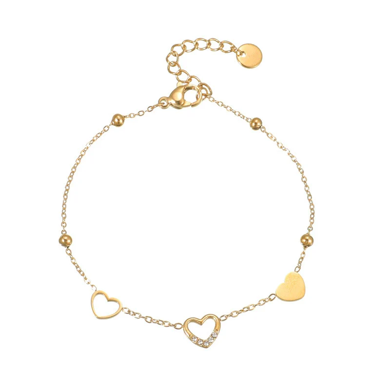 Wholesale Fashion Heart Shape Stainless Steel Electroplated Women's Love Bracelet - Image 5