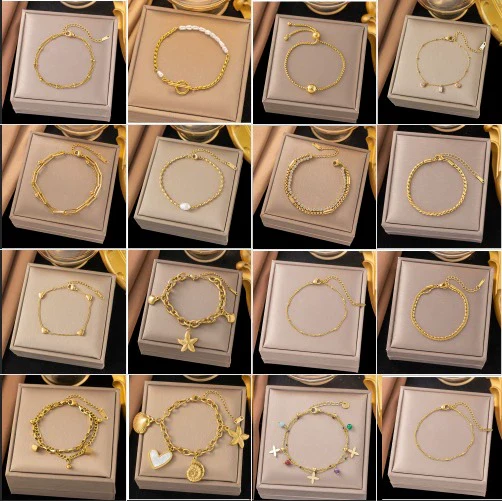 Wholesale Fashion Light Luxury Electroplated Stainless Steel Geometric And Heart Shape Bracelet For Women