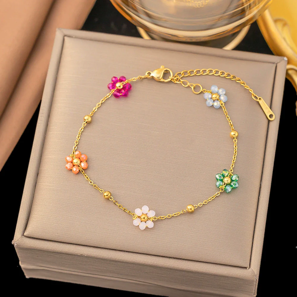 Wholesale Fashion Light Luxury Electroplated Stainless Steel Geometric And Heart Shape Bracelet For Women - Image 32