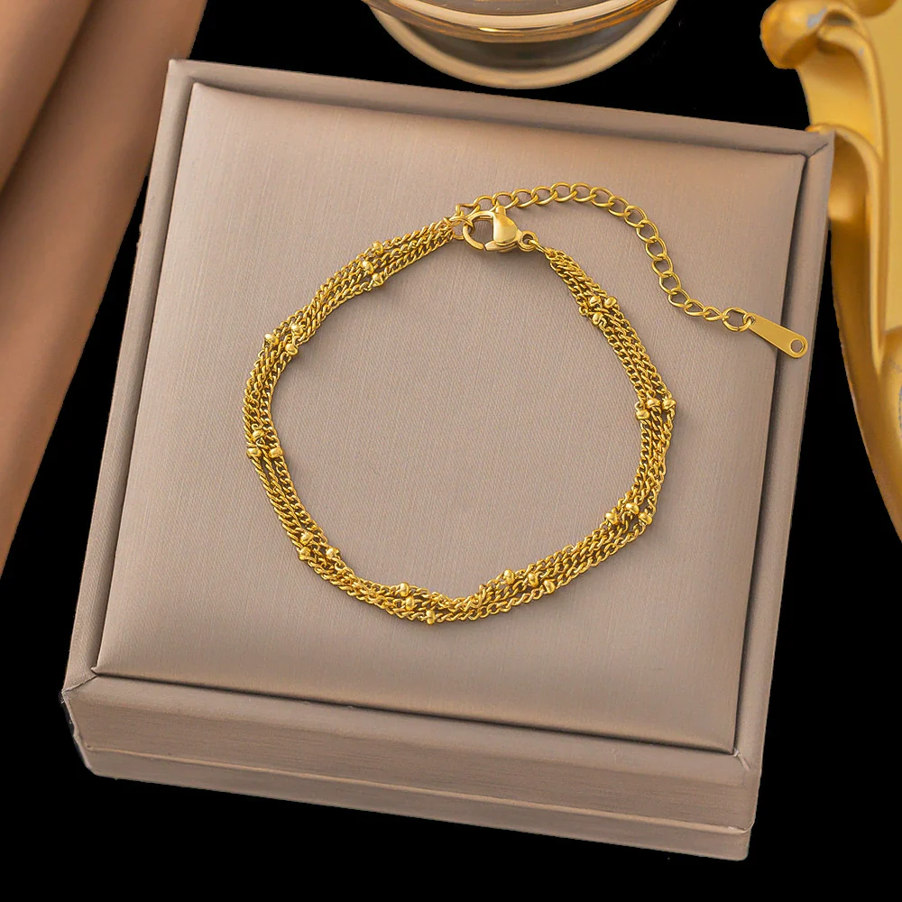 Wholesale Fashion Light Luxury Electroplated Stainless Steel Geometric And Heart Shape Bracelet For Women - Image 34