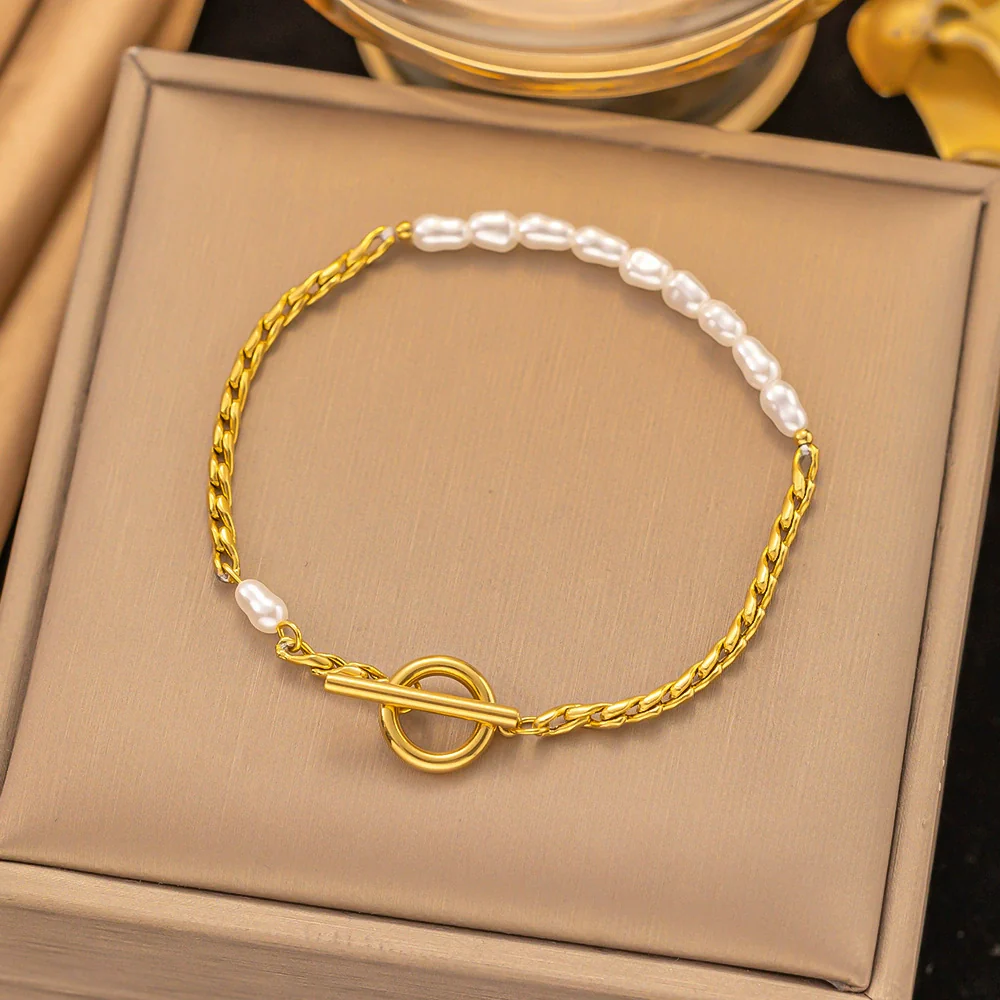 Wholesale Fashion Light Luxury Electroplated Stainless Steel Geometric And Heart Shape Bracelet For Women - Image 6