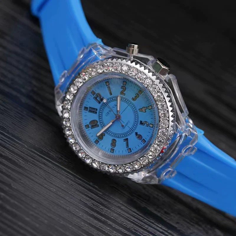 Wholesale Fashion Luminous Quartz Sports Watch Plastic Case Silicone Strap Stainless Steel Buckle Round Dial - Image 14