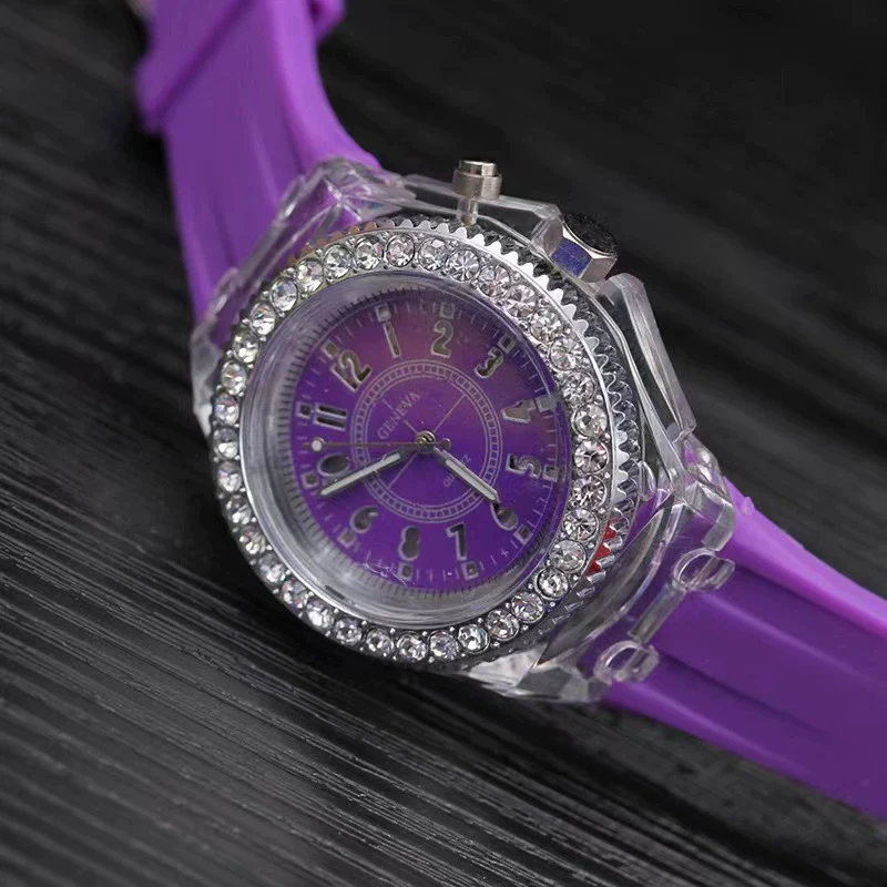 Wholesale Fashion Luminous Quartz Sports Watch Plastic Case Silicone Strap Stainless Steel Buckle Round Dial - Image 17