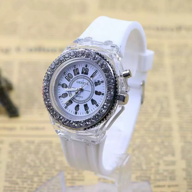 Wholesale Fashion Luminous Quartz Sports Watch Plastic Case Silicone Strap Stainless Steel Buckle Round Dial - Image 6