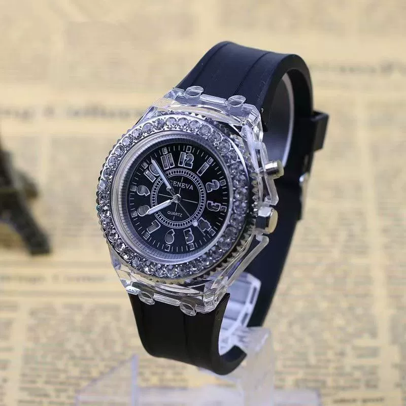 Wholesale Fashion Luminous Quartz Sports Watch Plastic Case Silicone Strap Stainless Steel Buckle Round Dial - Image 7